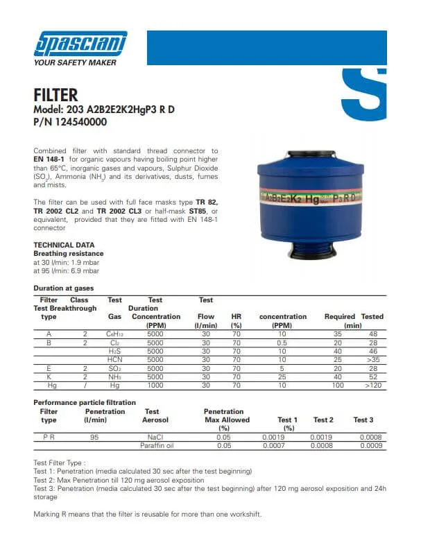 فیلتراسپاسیانی 6 حالته مدل A2B2E2K2HgP3R